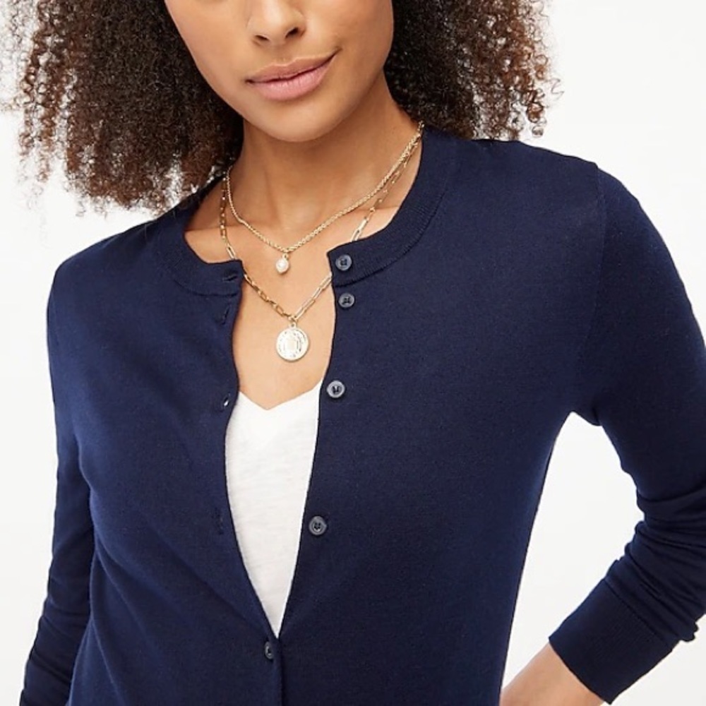 J. Crew Factory Classic cotton cardigan sweater E5957 XXS Blue